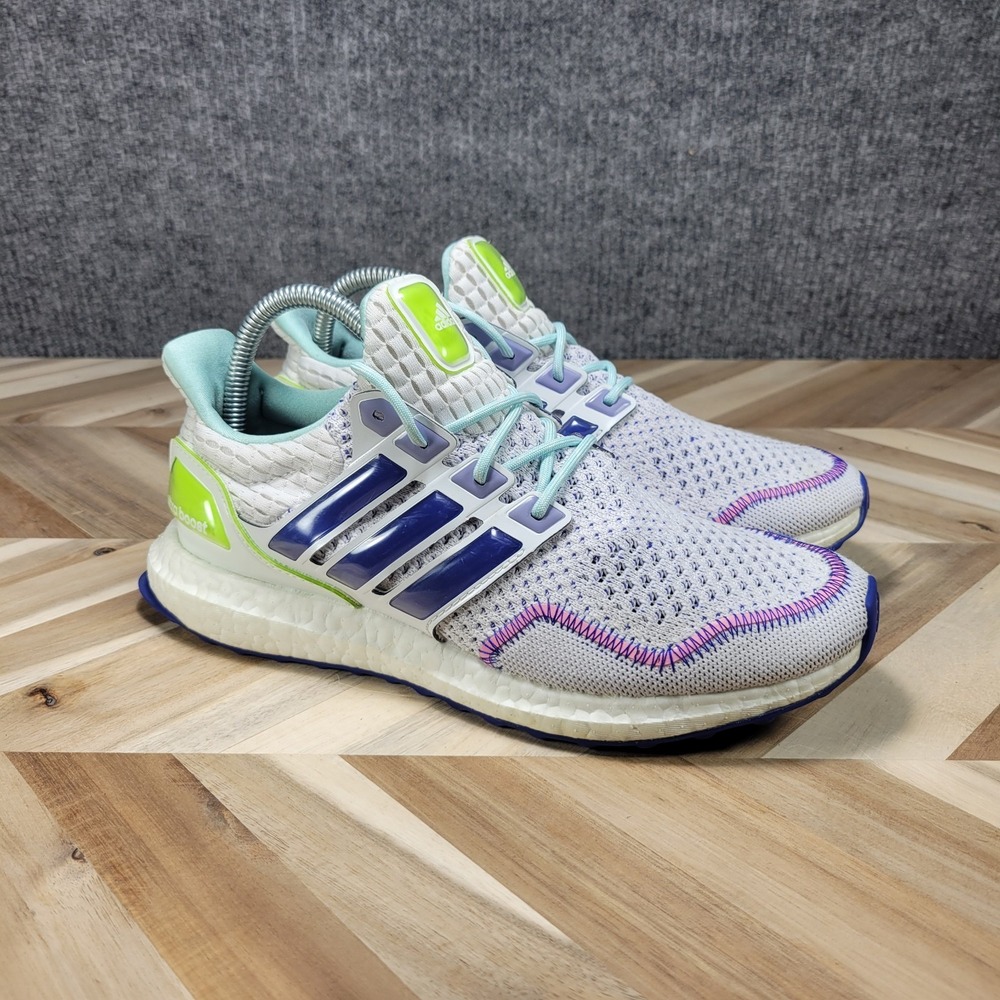 Adidas UltraBoost 1.0 Men's Cloud White / Lucid Blue-Lemon ID0145‎ Size 7